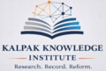 Kalpak Knowledge Institute logo showing an open book and knowledge network symbolising research, documentation and policy analysis.